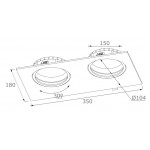 Foco basculante Cuadrado empotrar Konica, para 2 Lámparas AR111/QR111